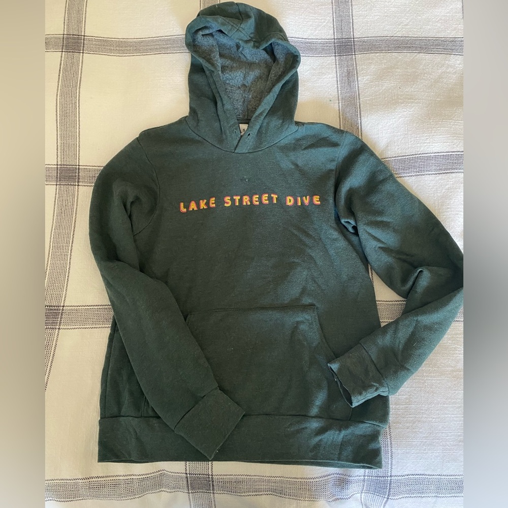 Lake Street Dive concert hoodie, size S, pine green, gently used